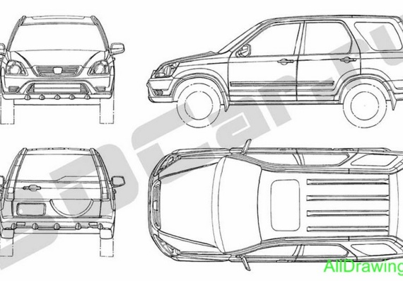 Honda HR-V (Хонда HР-В) - чертежи (рисунки) автомобиля